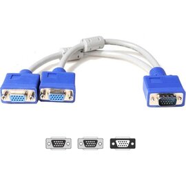 Изображение  Кабель мультимедийный Atcom VGA-2VGA, 0.1 м, white &mdash; 10800