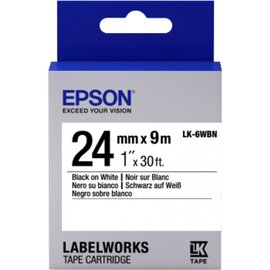 Зображення  Стрічка Epson LC6WBN9 Std Black/White 24mm/9m - C53S656006