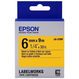 Зображення  Стрічка Epson LK2YBP Pastel Black/Yellow 6mm/9m - C53S652002