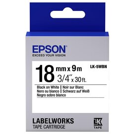 Зображення  Стрічка Epson LK5WBN Standard Black/White 18mm/9m - C53S655006
