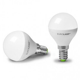 Зображення  Світлодіодна LED лампочка Eurolamp G45 5Вт E14 3000K