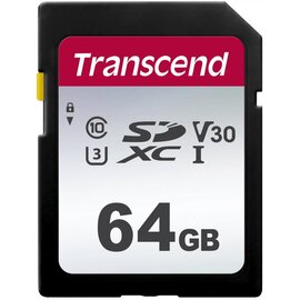 Изображение  Карта памяти Transcend 300S UHS-I/U3 SDHC 64GB Class 10 - TS64GSDC300S, Объем памяти: 64 Гб