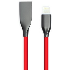 Изображение  Кабель PowerPlant USB-Lightning, 1м, red — CA911400