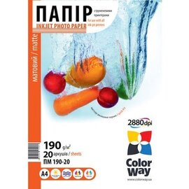 Изображение  Бумага ColorWay 190г/м2 A4 20л - PM190020A4