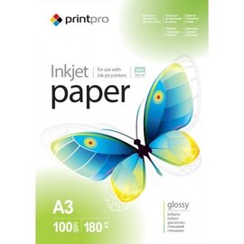 Изображение  Бумага PrintPro 180г/м2 A3 100л - PGE180100A3