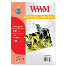 Зображення  Папір WWM Photo 200г/м2 А4 100л - G200.100