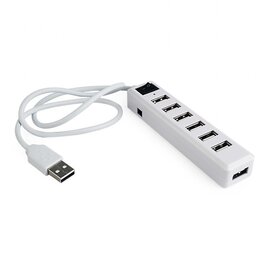 Изображение  USB Hub (хаб) PROinstal USB 2.0 7 ports with switch 480Mbts White