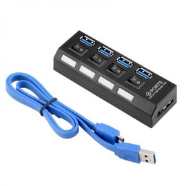 Изображение  USB Hub (хаб) PROinstal USB 3.0 4 ports with switches до 2TB