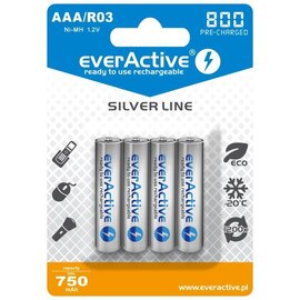 Зображення  Акумулятор everActive AAA/HR03 800mAh BL 4шт