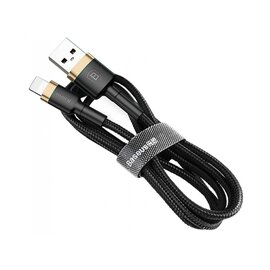 Зображення  Кабель Baseus cafule Cable USB For lightning 1.5A 2M Gold+Black - CALKLF-CV1