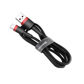 Изображение  Кабель Baseus cafule Cable USB For lightning 2.4A 0.5M Red+Black - CALKLF-A19