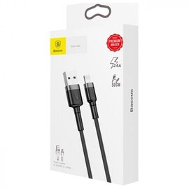 Зображення 4 Кабель Baseus cafule Cable USB For lightning 2.4A 0.5M Gray+Black - CALKLF-AG1