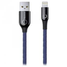 Изображение  Кабель Baseus C-shaped Light Intelligent power-off Cable 2.4A 1M Blue - CALCD-03
