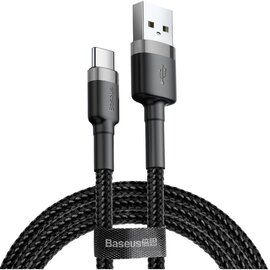 Изображение  Кабель Baseus cafule Cable USB For Type-C 2A 3m Gray+Black - CATKLF-UG1