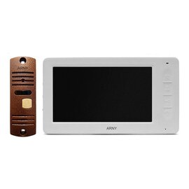 Зображення  Домофонна система Arny AVD-7006 White/Cupper, Колір (домофон + панель): білий + мідний