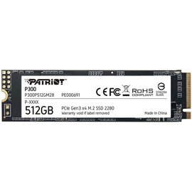Изображение  Накопитель SSD Patriot P300 512GB M.2 2280 PCIe 3.0 x4 TLC &mdash; P300P512GM28, Емкость накопителя: 512 ГБ
