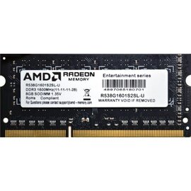 Зображення  Оперативна пам`ять AMD SoDIMM 8192Mb DDR3 1600Mhz &mdash; R538G1601S2SL-U