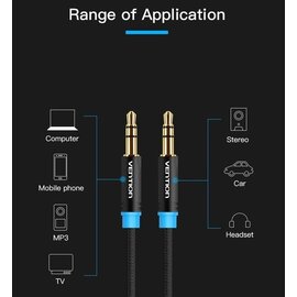 Изображение 6 Аудио кабель Vention Audio 3.5 mm M - 3.5 mm M, 1.5 m, Black - P350AC150-B-M