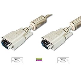 Изображение  Кабель мультимедийный Assmann VGA (HDDB15M/M), 1.8 м, ferrite, Biege &mdash; AK-310103-018-E