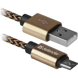 Изображение 2 Кабель Defender USB08-03T USB(AM)-MicroBM 1.0м Gold &ndash; 87800