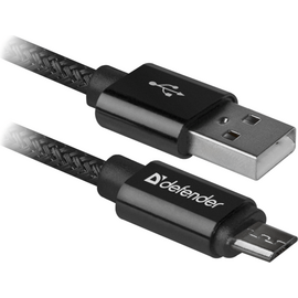 Изображение  Кабель Defender USB08-03T PRO USB2.0, AM-MicroBM 1 м Black &mdash; 87802