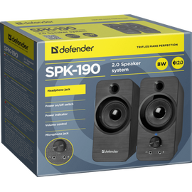 Зображення 3 Акустична система 2.0 Defender 2.0 SPK 190 USB 8W Black &mdash; 65190