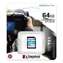 Изображение 3 Карта памяти Kingston Canvas Go Plus SDXC Class10 64GB - SDG3/64GB, Объем памяти: 64 Гб