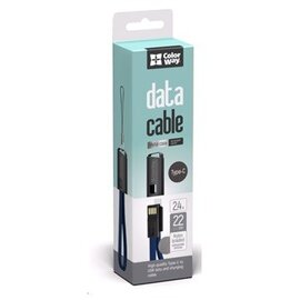 Зображення  Кабель ColorWay USB-Lightning, 0.22м, Blue &mdash; CW-CBUL021-BL