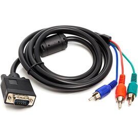 Изображение  Адаптер PowerPlant VGA-3 RCA, 1 м, black — CA912001