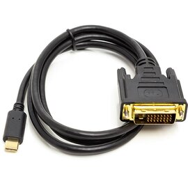 Изображение  Адаптер PowerPlant USB Type-C-DVI(24+1), 1м Black — CA912124