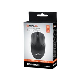 Изображение 2 Мышь REAL-EL RM-208 USB Black — EL123200030