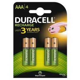 Зображення  Акумулятор Duracell Recharge DC2400 Ni-MH AAA/HR03 750 mAh BL 4шт