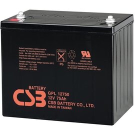 Зображення  Свинцево-кислотний акумулятор CSB GPL12750, 12V 75Ah