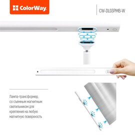 Зображення 6 Світлодіодний LED світильник ColorWay CW-DL03PMB-W White