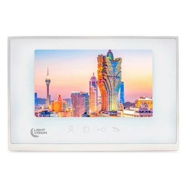 Зображення  Відеодомофон LightVision Macao FHD White сенсорні кнопки, Колір корпусу: білий