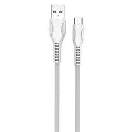 Зображення  Кабель ColorWay USB-microUSB (line-drawing), 2.4А, 1м, White &mdash; CW-CBUM028-WH