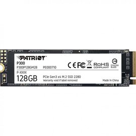 Изображение  Накопитель SSD Patriot P300 128GB M.2 2280 PCIe 3.0 x4 TLC &mdash; P300P128GM28, Емкость накопителя: 128 ГБ