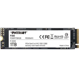Изображение  Накопитель SSD Patriot P300 1TB M.2 2280 PCIe 3.0 x4 TLC &mdash; P300P1TBM28, Емкость накопителя: 1 ТБ