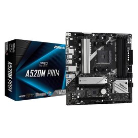 Зображення  Материнська плата ASRock A520M Pro4 (sAM4, AMD A520, PCI-Ex16)