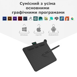 Зображення 4 Графічний планшет Parblo Ninos S Black