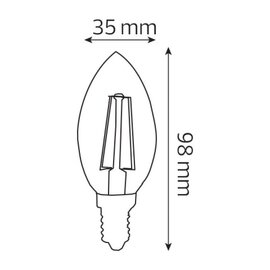 Изображение 2 LED лампа Horoz Electric Filament Candle-4 4W 2700К Е14 420Lm на 32 Вт