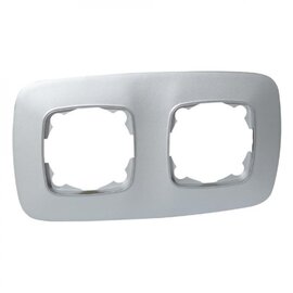 Зображення  Рамка для розетки Horoz Electric Ela Frame 2 Silver &mdash; 112-007-0012-020 двійна