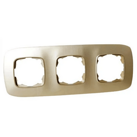 Зображення  Рамка для розетки Horoz Electric Ela Frame 3 Gold &mdash; 112-007-0013-030 трійна