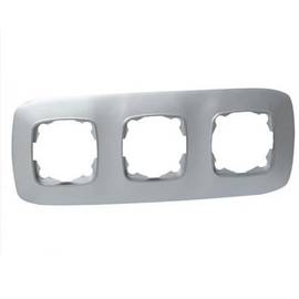 Зображення  Рамка для розетки Horoz Electric Ela Frame 3 Silver &mdash; 112-007-0013-020