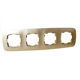 Зображення  Рамка для розетки Horoz Electric Ela Frame 4 Gold &mdash; 112-007-0014-030 чотирьохмістна