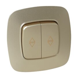 Зображення  Вимикач Horoz Electric Ela 2 Gold &mdash; 112-007-0016-030 прихованого монтажа