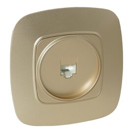 Зображення  Розетка Horoz Electric Ela 1 RJ12 Gold &mdash; 112-007-0010-030 без заземлення