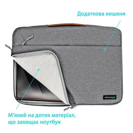 Изображение 4 Чехол для ноутбука Grand-X SLX-15G Grey