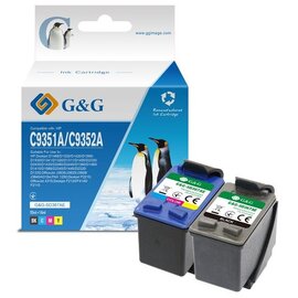 Зображення  Картридж для принтерів G&G для HP No.21/22 DJ3920/3940, PSC1410 Black/Tri-color Combo Pack - G&G-SD367AE