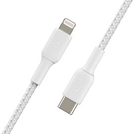 Зображення 4 Кабель Belkin USB-С - Lightning, BRAIDED, 1m, white - CAA004BT1MWH